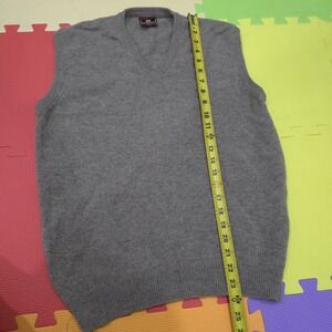 VINTAGE 90s Nordstrom Men's Gray 100%‎ Lambswool Sweater Vest Medium Made in HK